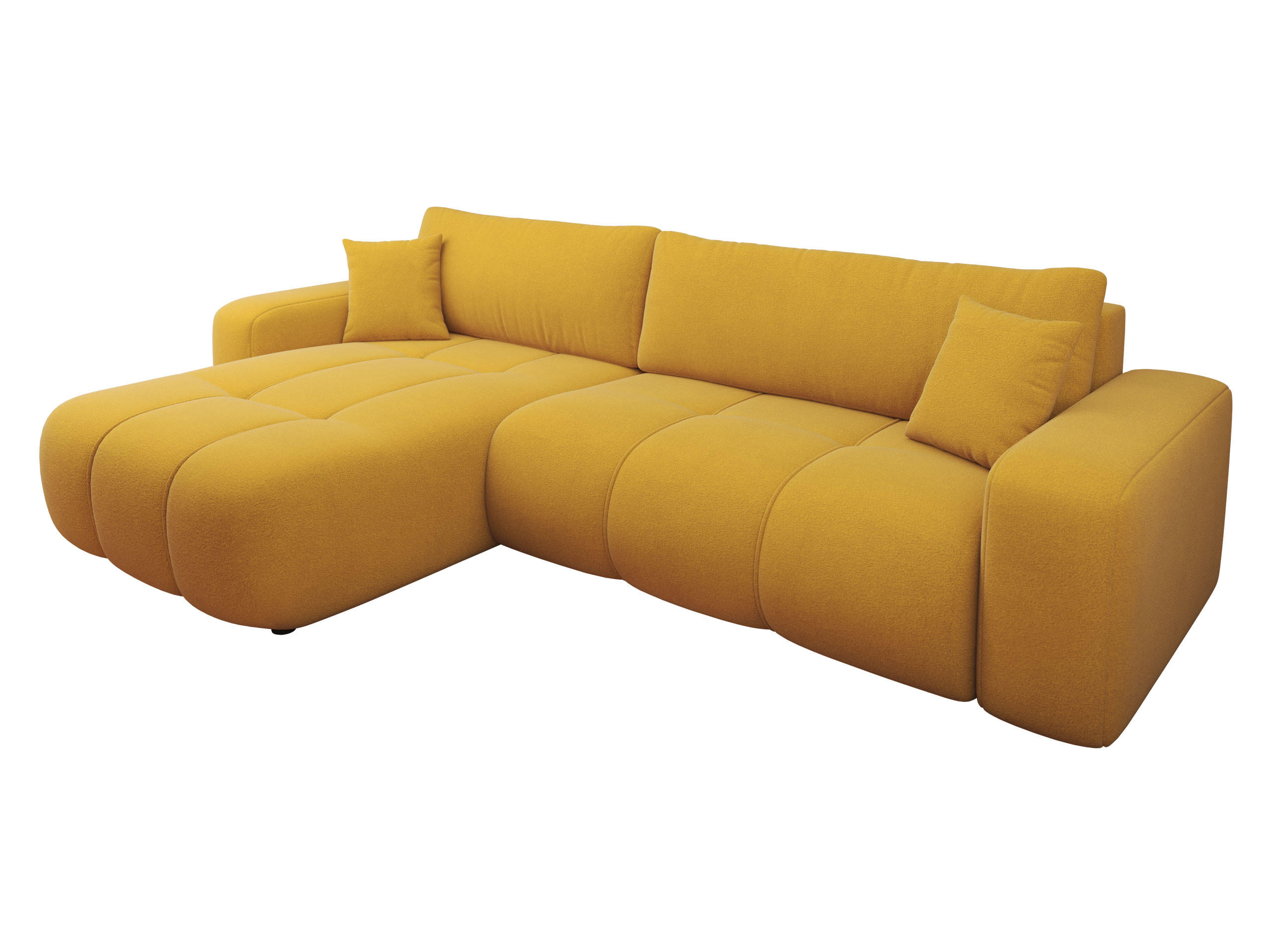 ECKSOFA Furyn Maxi - Gelb/Schwarz, Holz/Kunststoff (274/145cm) - MIRJAN24