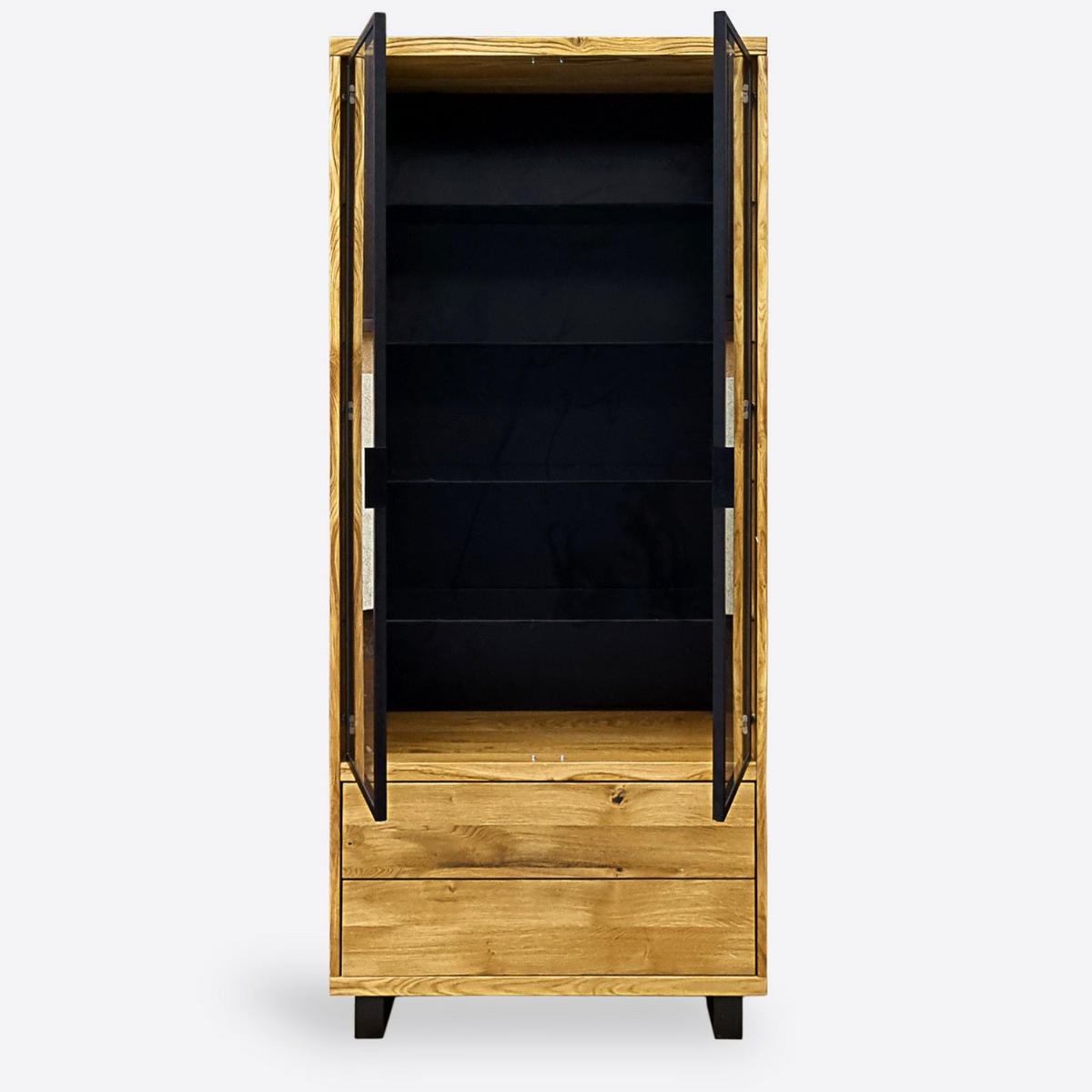 VITRINE mit Schubladen ins Wohnzimmer DELIO - Eichefarben, Holz (90/220/45cm) - Rawood Furniture