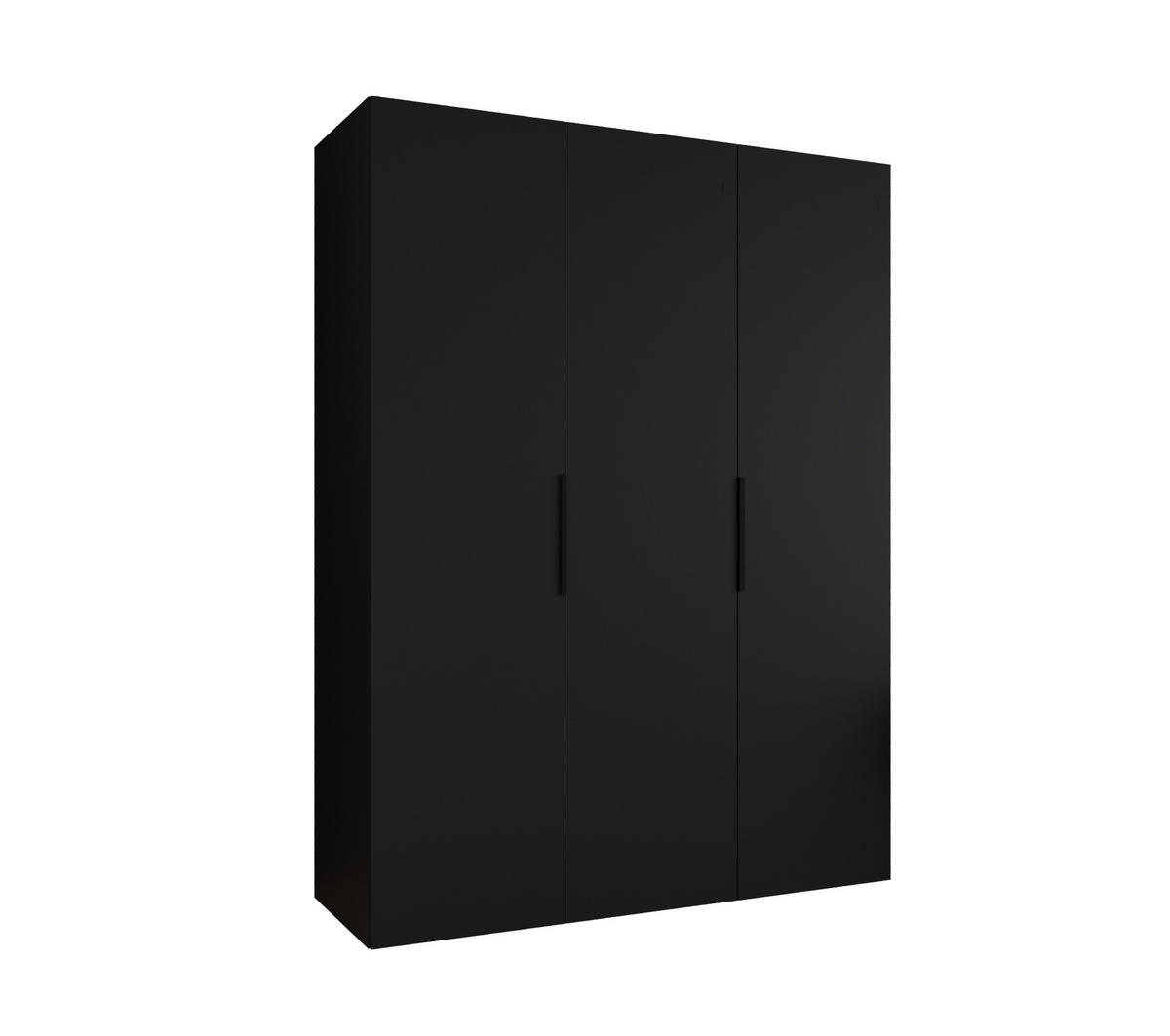 DREHTÜRENSCHRANK 202/150/52 3-türig - Schwarz, Holz (150/202/52cm) - MÖBEL KRYSPOL