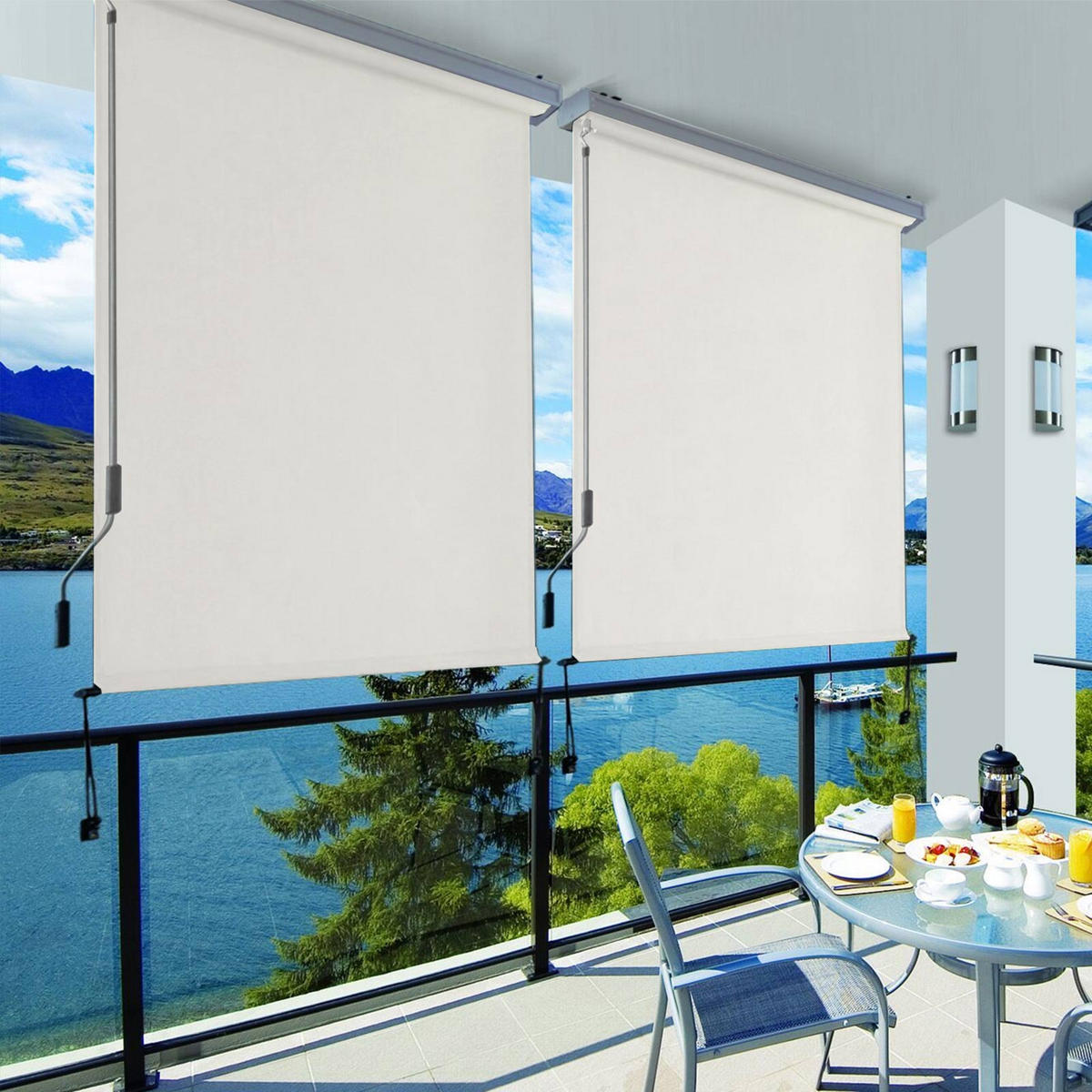 SENKRECHTMARKISE 2,5 x 1,8 m - Beige, Textil (180/8/250cm) - Hansiro