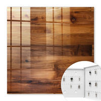 SCHLÜSSELBOX Weiß 30x30 cm – Türöffnung nach rechts - Holzbretter - Braun, Metall (30/30/5cm) - TULUP