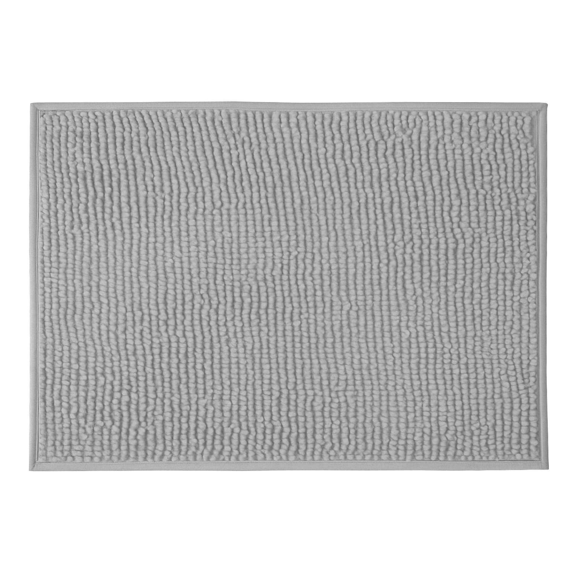 BADEMATTE Chenille XXL ( Hellgrau ) 60x90cm - Hellgrau, Textil (90/60cm) - Bestlivings