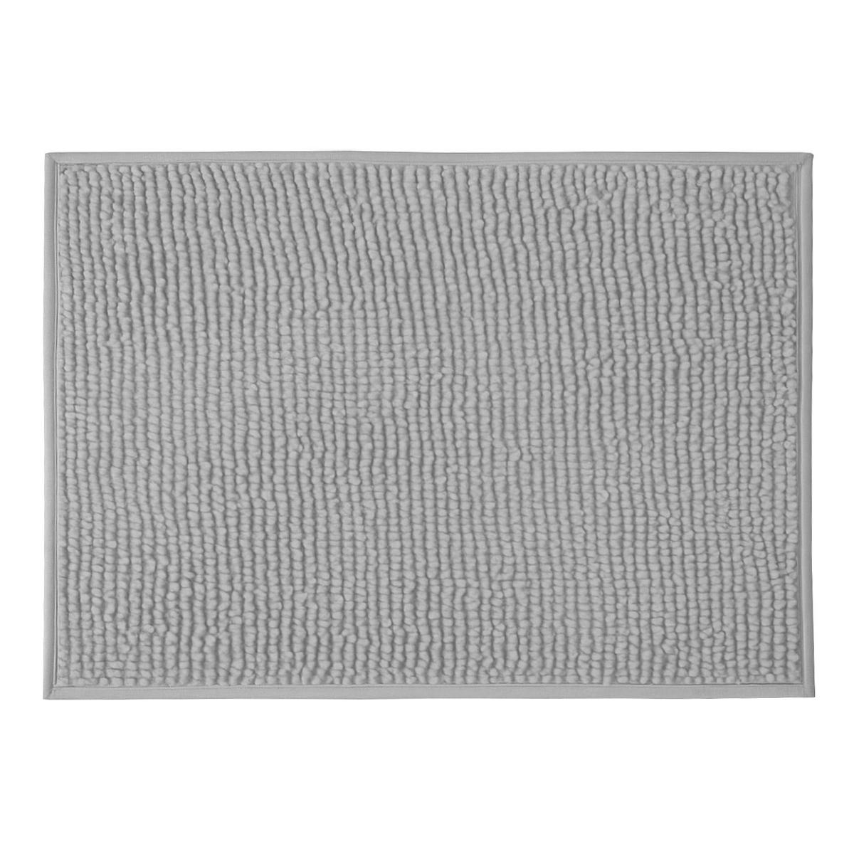 BADEMATTE Chenille XXL ( Hellgrau ) 60x90cm - Hellgrau, Textil (90/60cm) - Bestlivings