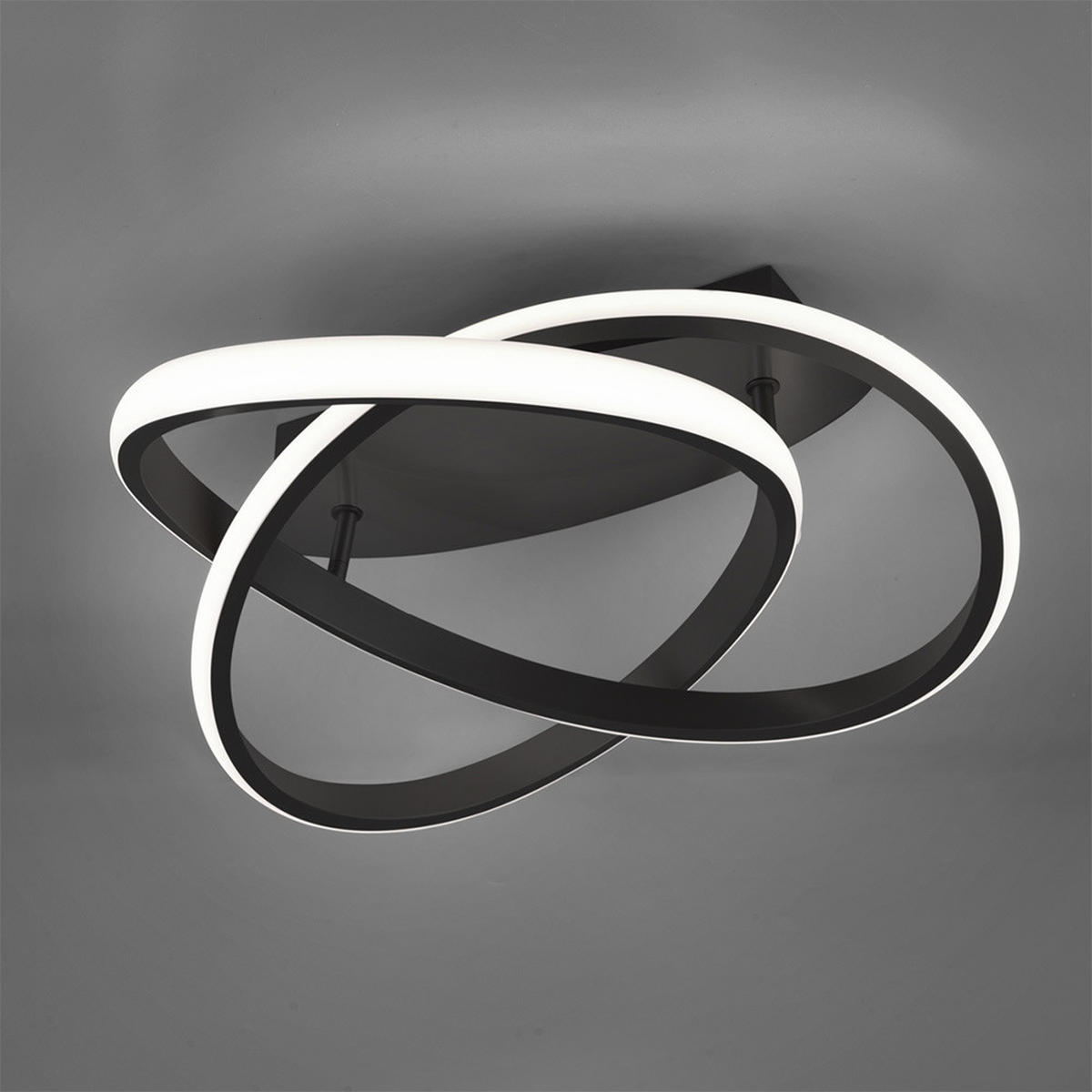 LED DECKENLEUCHTE Metall Schwarz Ring Design - Schwarz, Metall (45/45/18cm) - Trio Leuchten