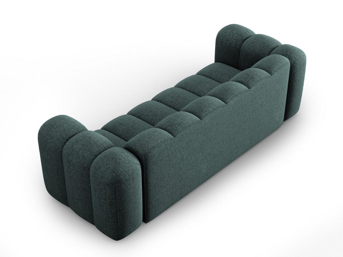SOFA Lupine aus Chenille-Stoff petrol 3 Sitzplätze - Petrol, Textil (95/70/230cm) - Micadoni