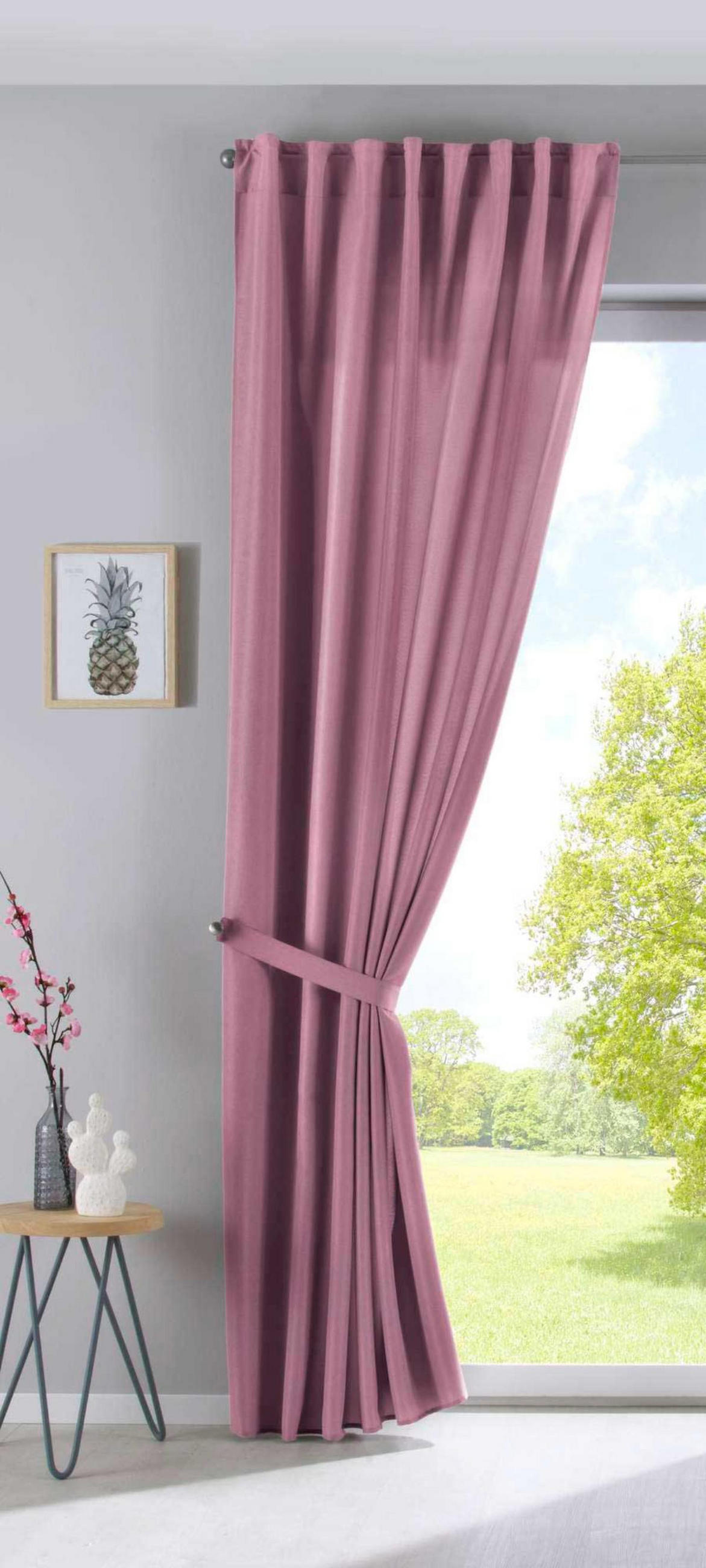 SCHLAUFENGARDINE 2ER SET »Jena« HxB 225x140 cm Altrosa - Rosa, Textil (140/225cm) - Gardinenbox