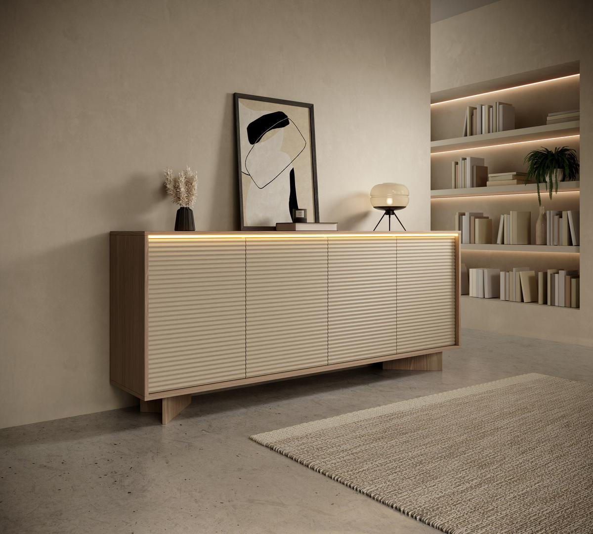 KOMMODE: Naturbolivar, 203,9 x 84,4 x 40 cm - Eichefarben, Holzwerkstoff (203.9/84.4/40cm) - 3XE LIVING