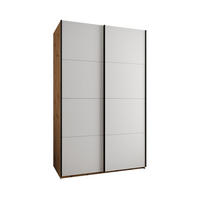 SCHWEBETÜRENSCHRANK 245,5/150/64 2-türig - Schwarz/Weiß, Holz/Metall (150/245/64cm) - Abiks Möbel