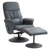 RELAXSESSEL mit Fußhocker, Fernbedienung, Kunstleder, Dunkelgrau - Dunkelgrau, Metall (76/105/81cm) - HOMCOM