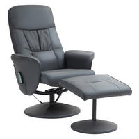RELAXSESSEL mit Fußhocker, Elektrischer Massagesessel mit Liegefunktion - Dunkelgrau, Metall (81/105/76cm) - HOMCOM
