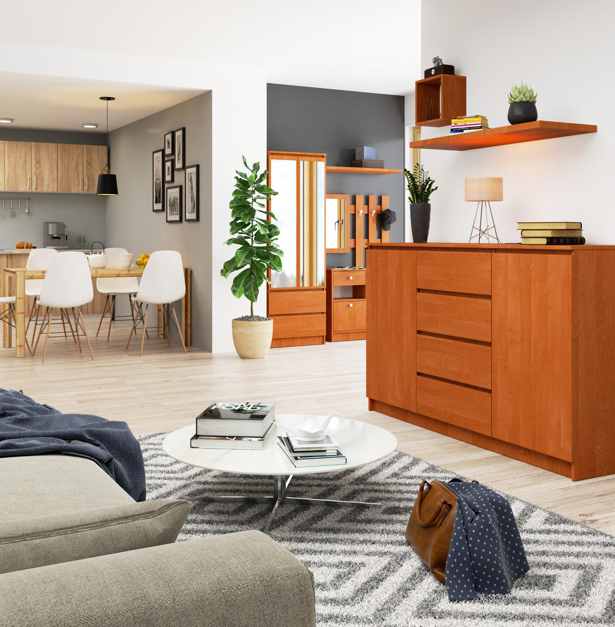 KOMMODE Erlefarben 99/160/40 - Erlefarben, Holzwerkstoff (160/99/40cm) - RAUMHIRSCH FURNITURE