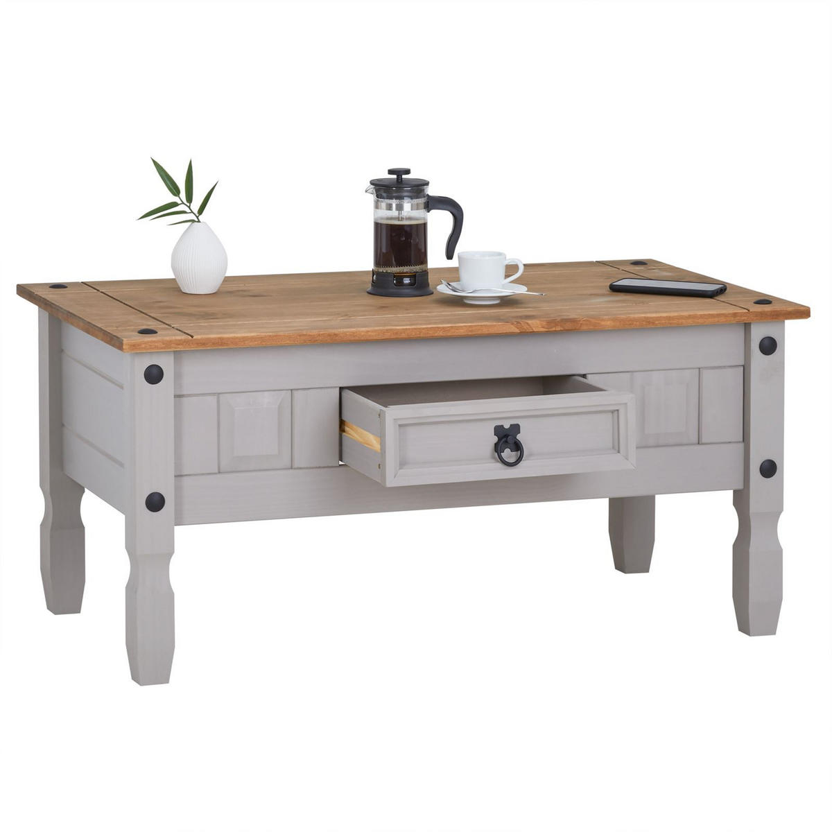 COUCHTISCH RAMON - Grau, Holz (50/95/43cm) - CARO-Möbel