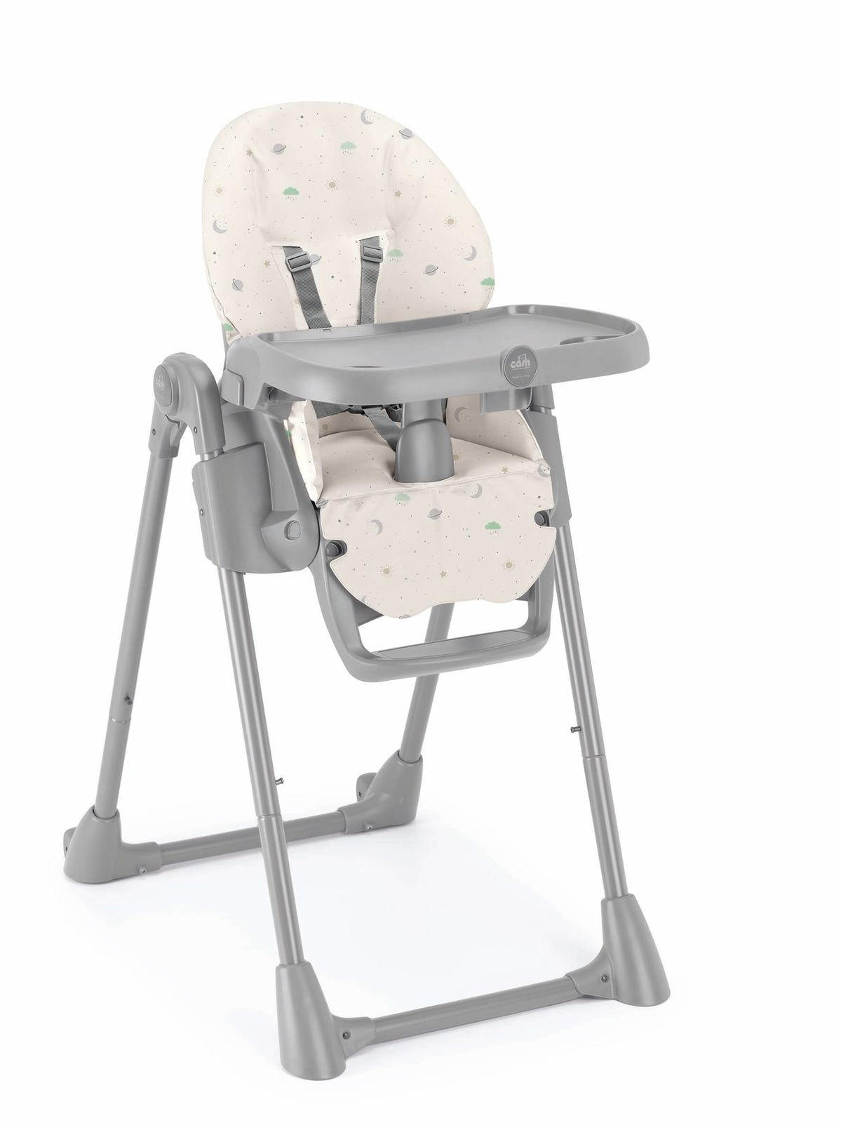 KINDER-HOCHSTUHL 8-fach höhenverstellbar - Dunkelgrau, Kunststoff/Metall (76/106/55cm) - Cam il Mondo del Bambino S.p.A.