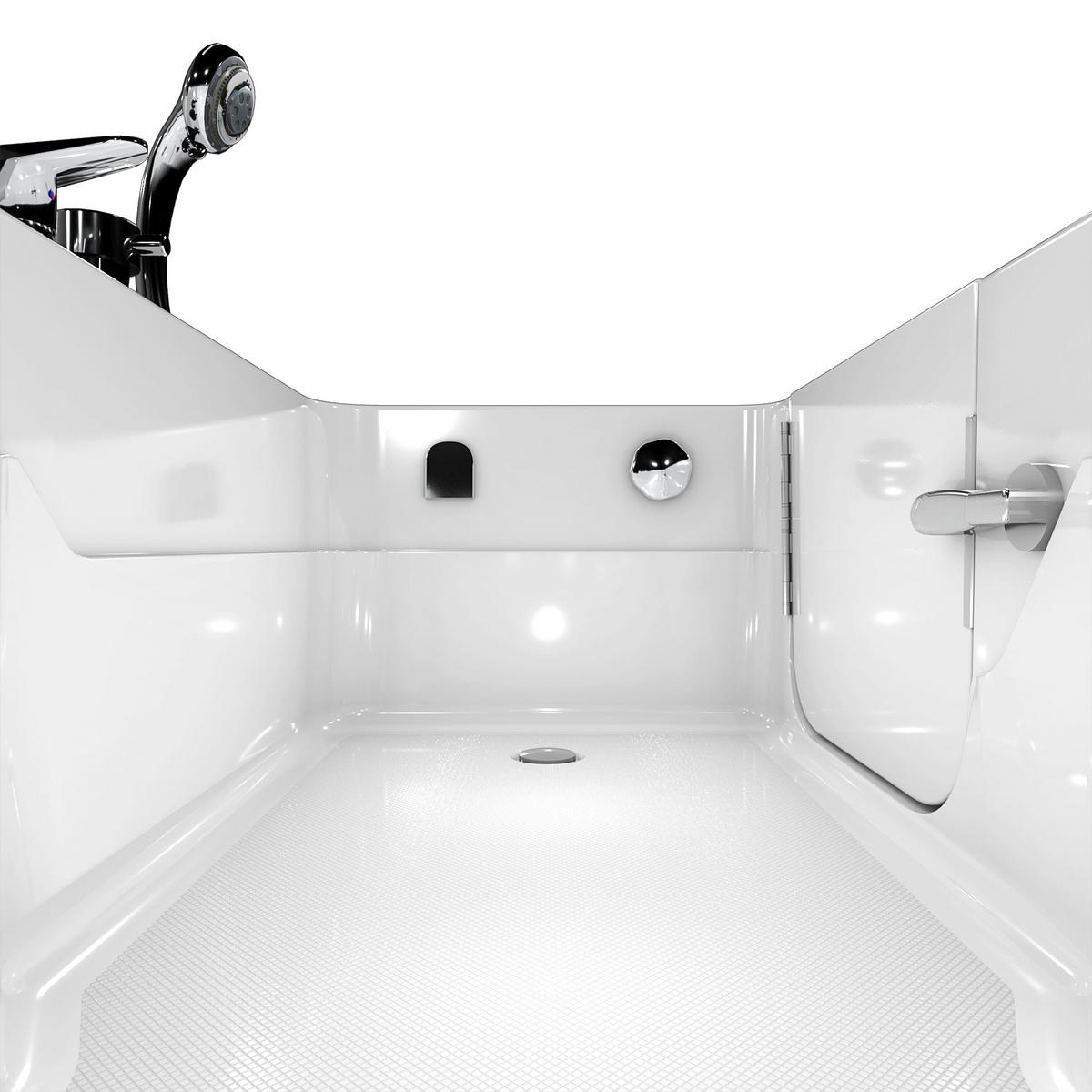 SENIORENWANNE mit Tür S17-EH-L 150x75 - Weiß, Glas/Kunststoff (75/54/150cm) - AcquaVapore by Sandra Jentho