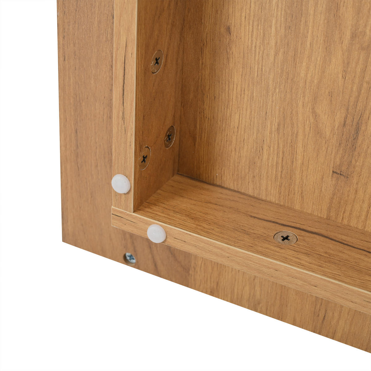 COUCHTISCH in Weiß und Naturfarben mit Schubladen für Wohnzimmer, B70/T70/H31.5 cm - Weiß, Holzwerkstoff (70/70/35.5cm) - STILVORA