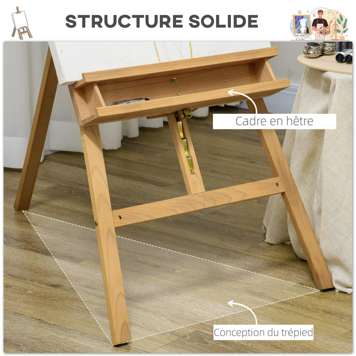 STAFFELEI DE-16687 Naturholz - Naturfarben, Holzwerkstoff (110/235/65cm) - ComfortXL
