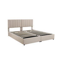 STAURRAUMBETT 180/200 cm DE-01774, in Beige, mit hydraulischem Stauraum und 2-in-1-Funktion - Beige, Metall (180/200cm) - ComfortXL