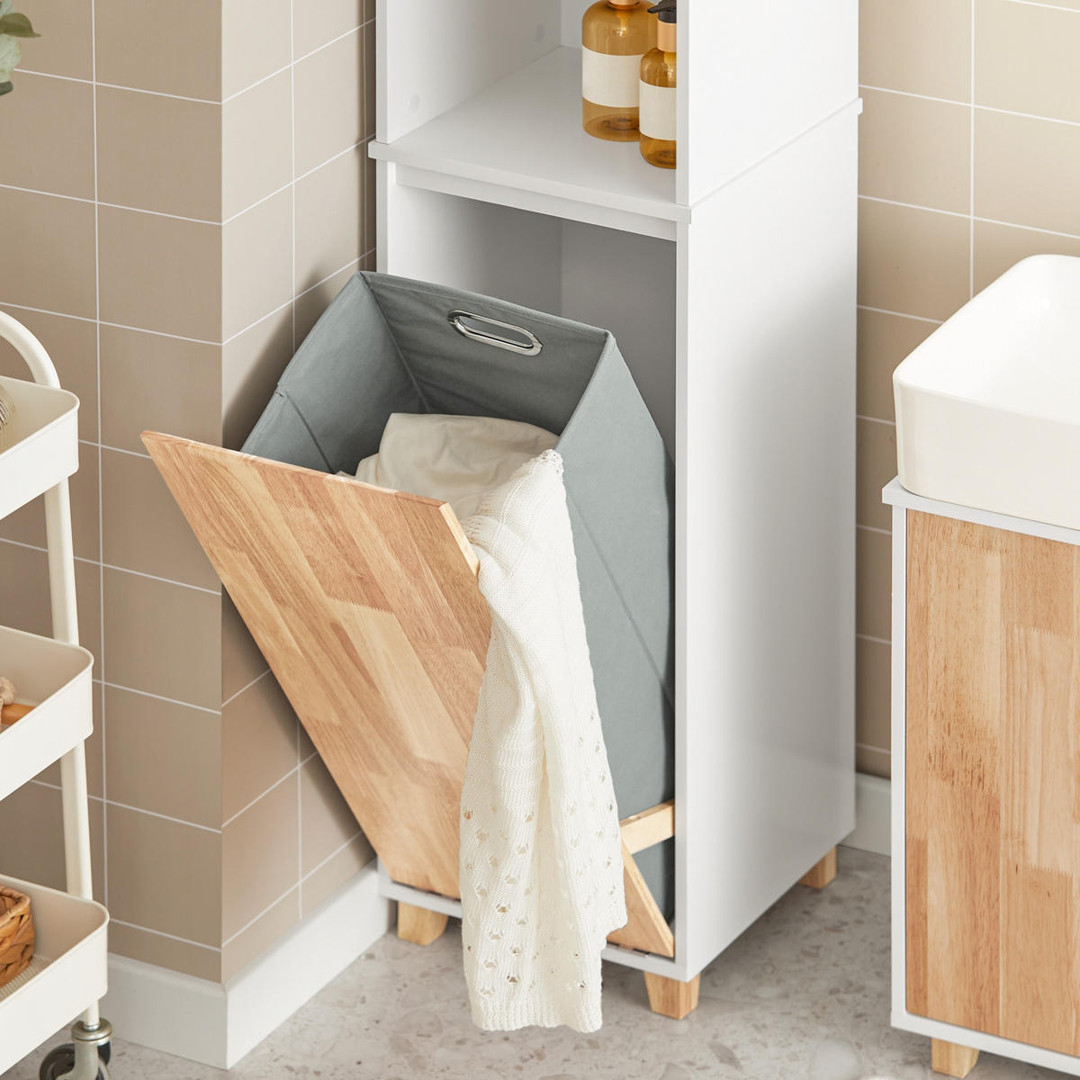 HOCHSCHRANK Weiß - Weiß, Holz/Holzwerkstoff (31/170/32cm) - SoBuy