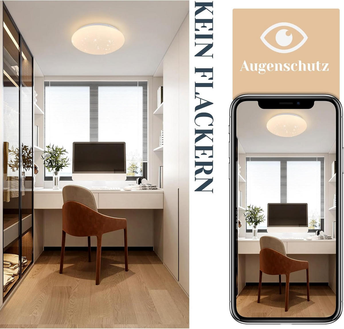 LED-DECKENLEUCHTE Falkenhainbach 25.2/6.2/25.2 cm - Weiß, Kunststoff (25.2/25.2/6.2cm) - ZMH