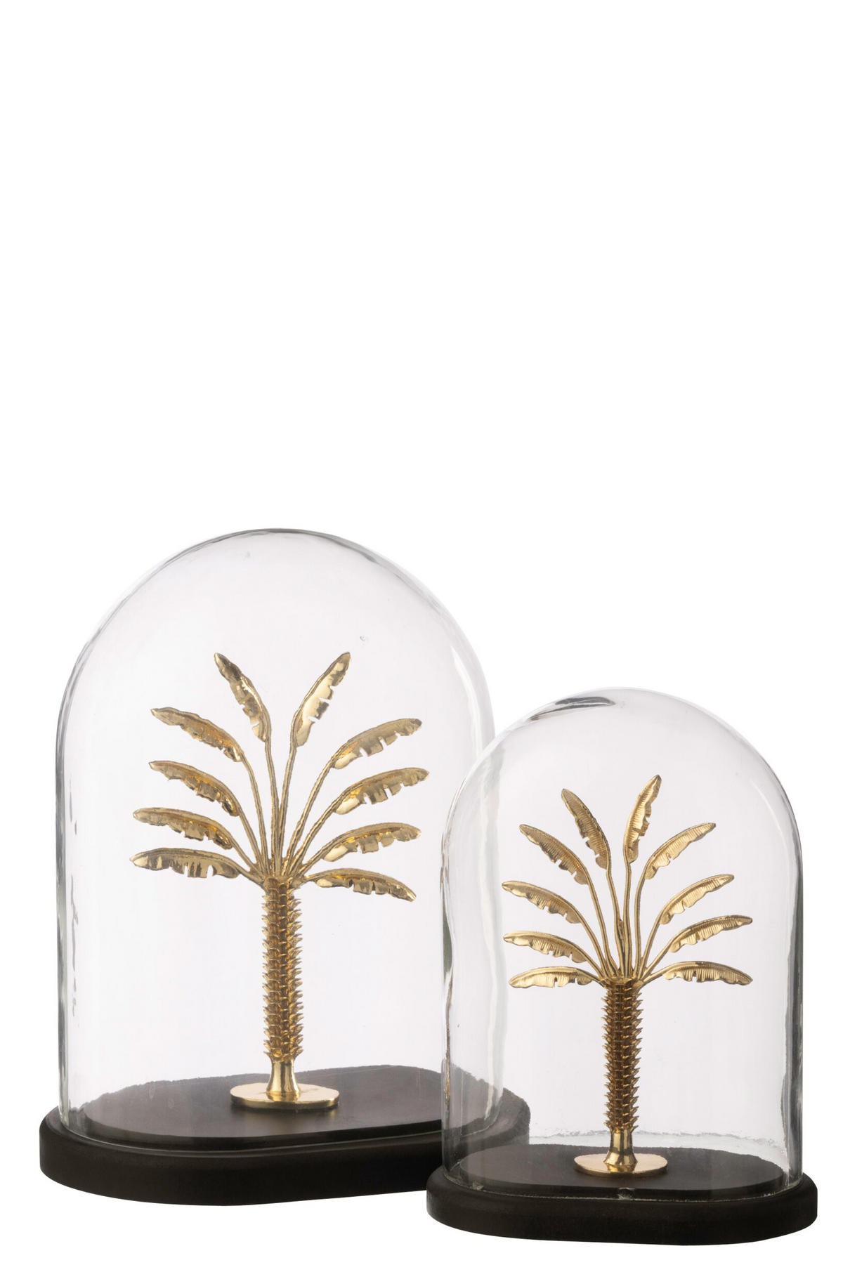 DEKO GLOCKE PALM TREE - Schwarz, Glas (15.5/28/22cm) - J-Line