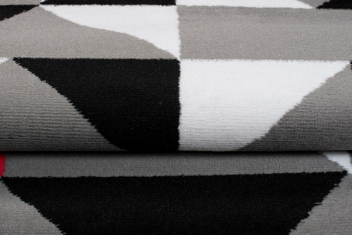 TEPPICH MAYA Rot Dreiecke Geometrisch 130/190 cm - Rot, Textil (130/190cm) - Tapiso