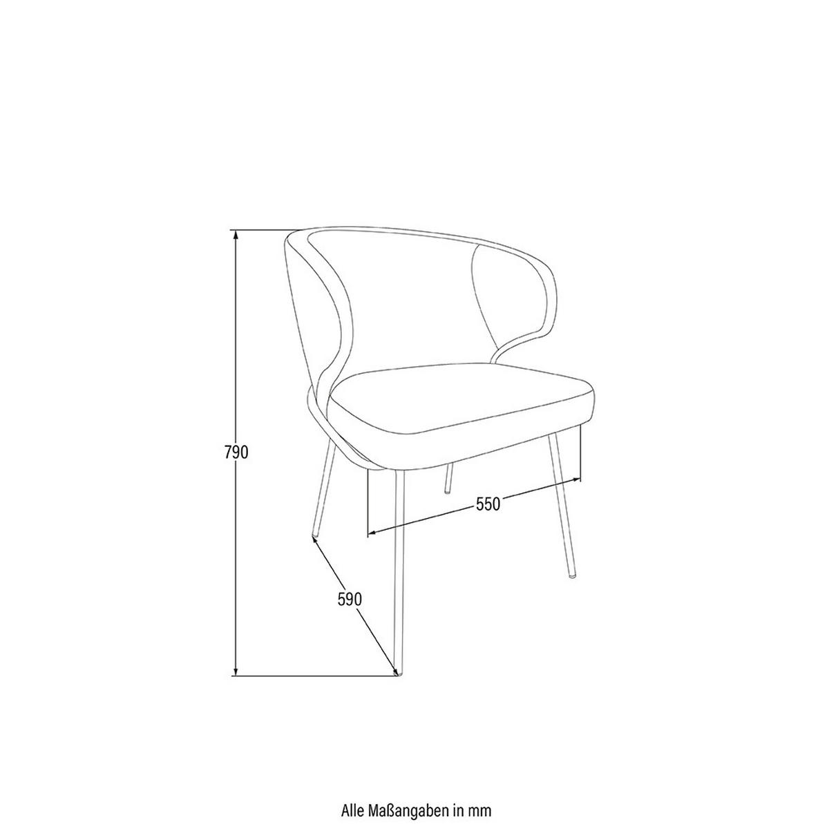 ESSZIMMERSTUHL AMARA - 4, Samt Schwarz - Schwarz, Kunststoff (55/79/59cm) - Home Deluxe