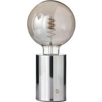 LED-AKKU-TISCHLAMPE - dimmbar in Eddison Optik mit Touch-Dimmer und warmweißem Licht - Chromfarben, Metall (12.5/12.5/26cm) - Northpoint