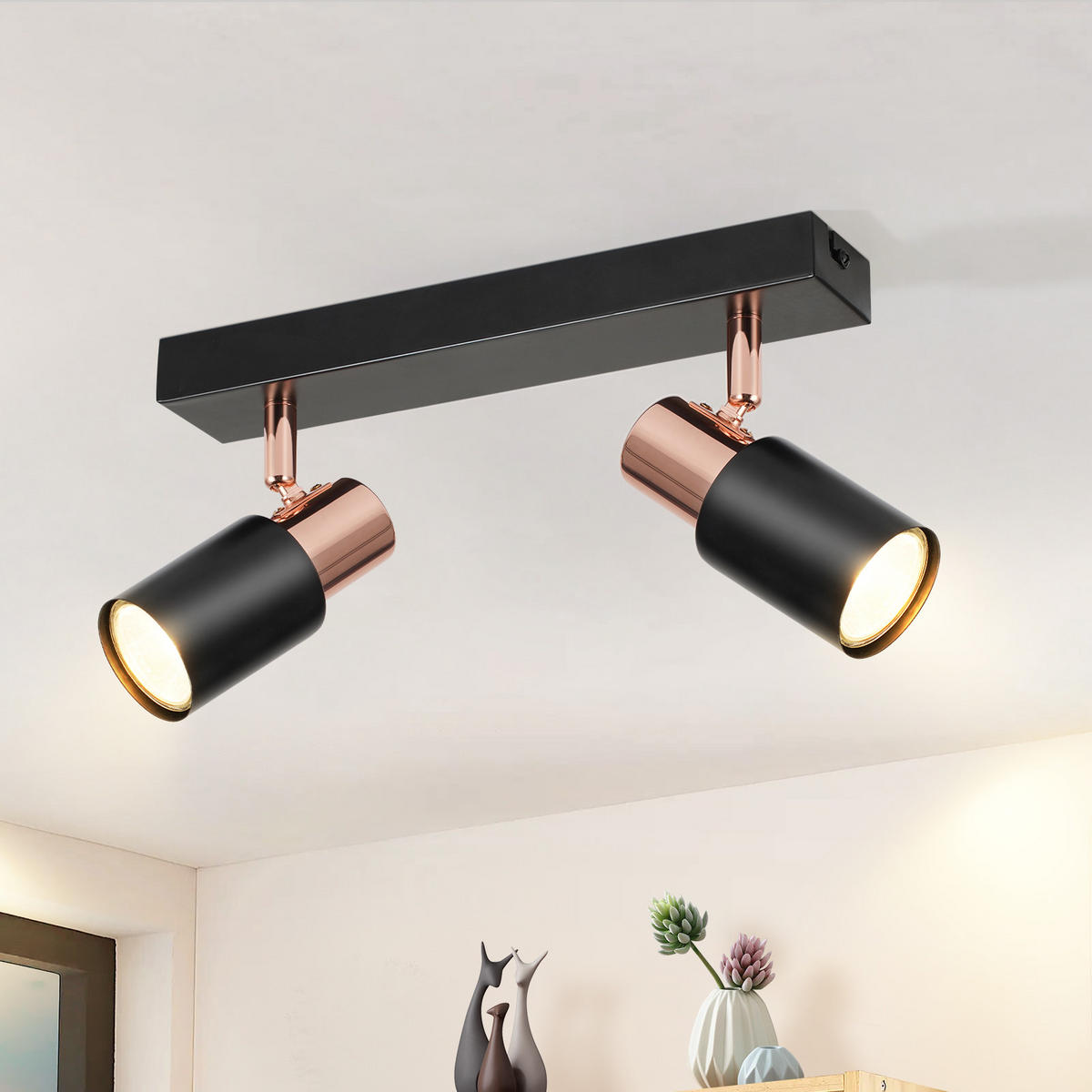 STRAHLER Albstadt 2-flammig 28/5.5/15.5 cm - Schwarz, Metall (28/5.5/15.5cm) - Nettlife
