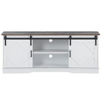 TV-ELEMENT 150/40/60 cm Weiß mit 2 Schiebetüren und Einstellbare Regale - Weiß, Holz (150/60/40cm) - Oxeza