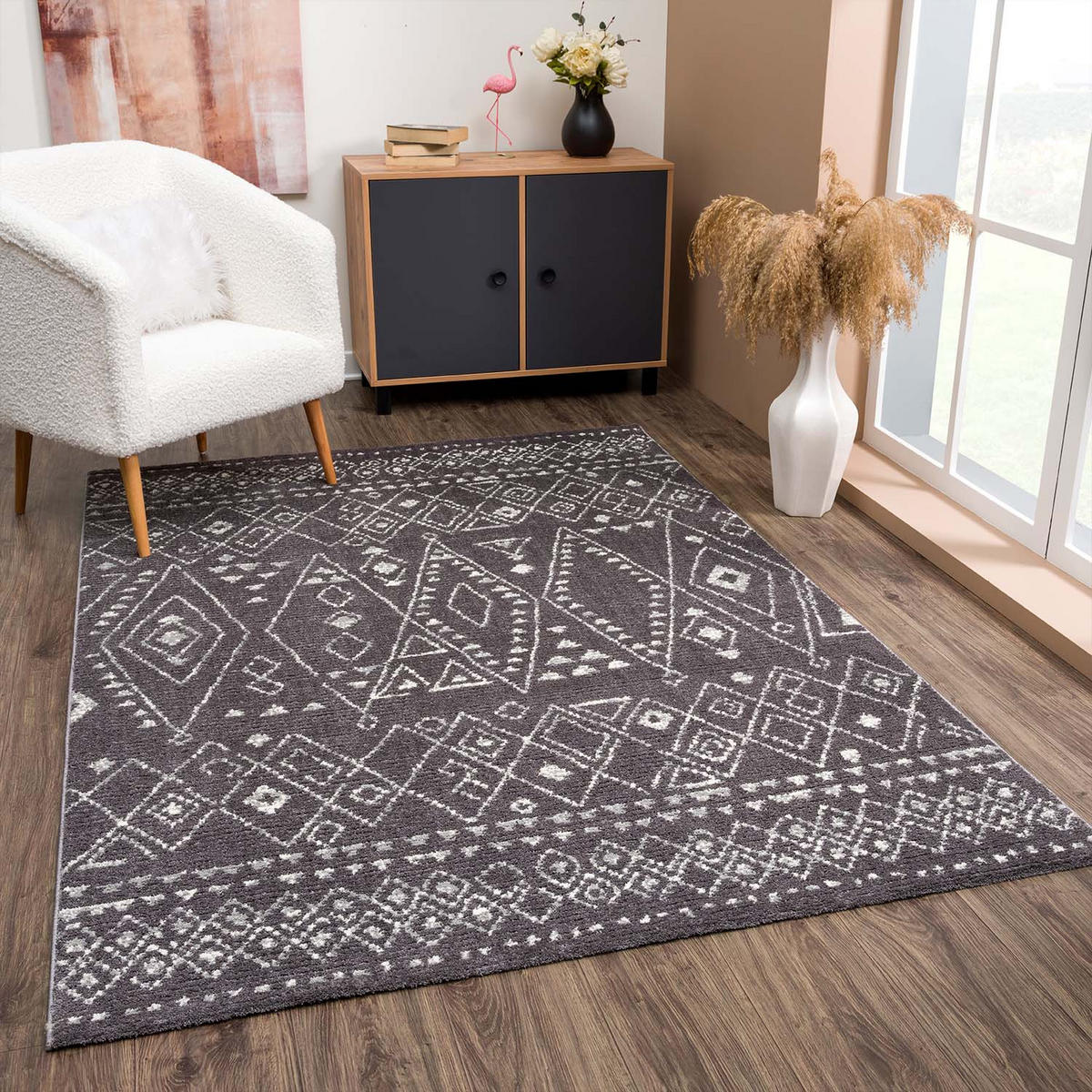 KURZFLOR-TEPPICH April 2292 Grau 160x230 cm - Grau, Textil (160/230cm) - carpet city