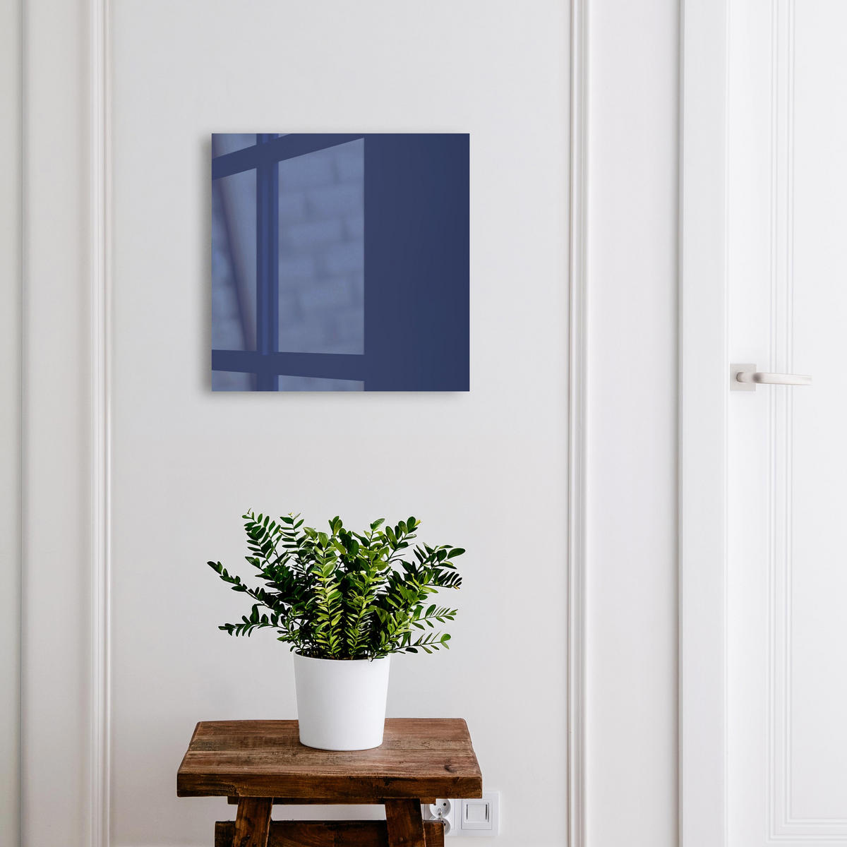 SCHLÜSSELBOX Weiß 30x30 cm – Türöffnung nach rechts - Dunkelblau - Dunkelblau, Metall (30/30/5cm) - TULUP