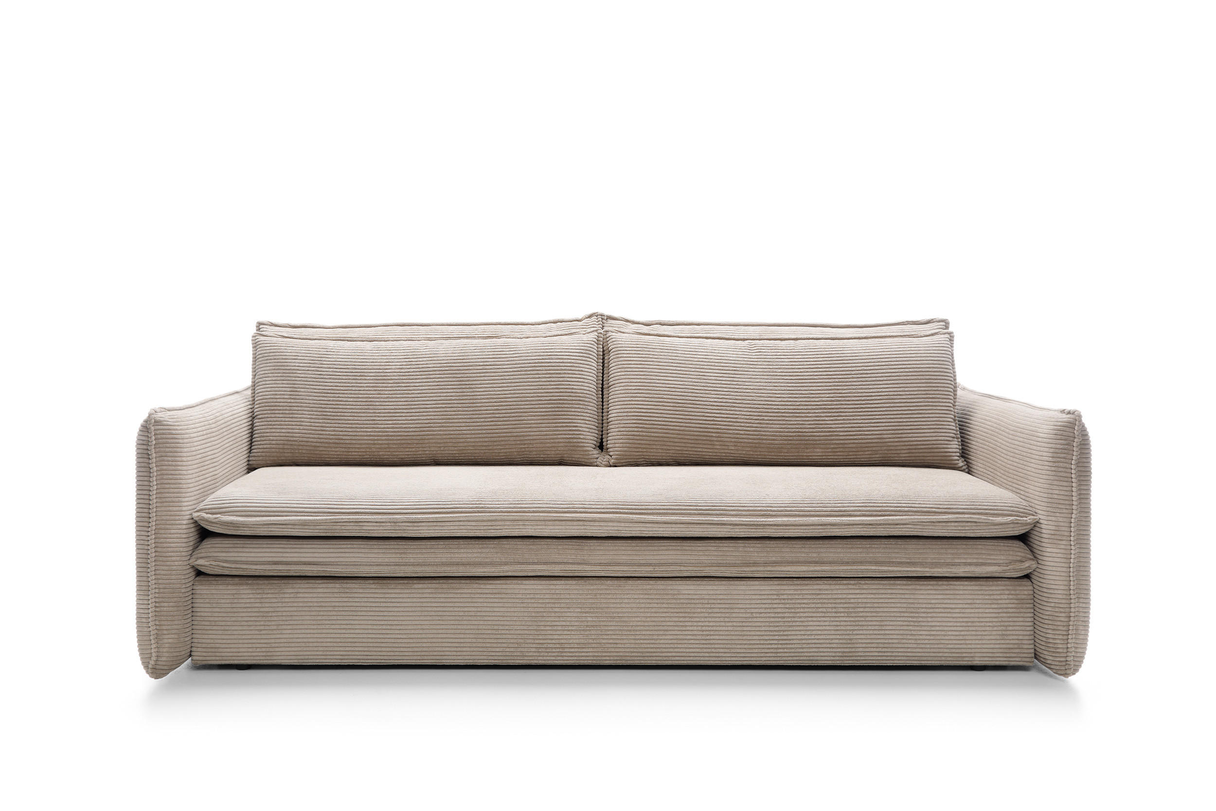 BETTSOFA SCORZA Beige Velours-Stoff mit Schlaffunktion - Beige, Textil (103/82/229cm) - MASSENO