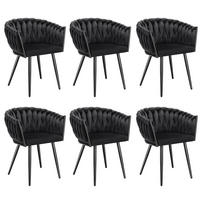 ESSZIMMERSTUHL 6er Set Astano 60 5 x 55 x 75 cm schwarz - Schwarz, Textil (60.5/75/55cm) - tectake