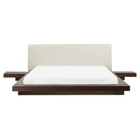 BETT mit Lattenrost 160x200 cm Dunkler Holzfarbton Zen - Dunkelbraun, Holzwerkstoff (160/200cm) - Beliani