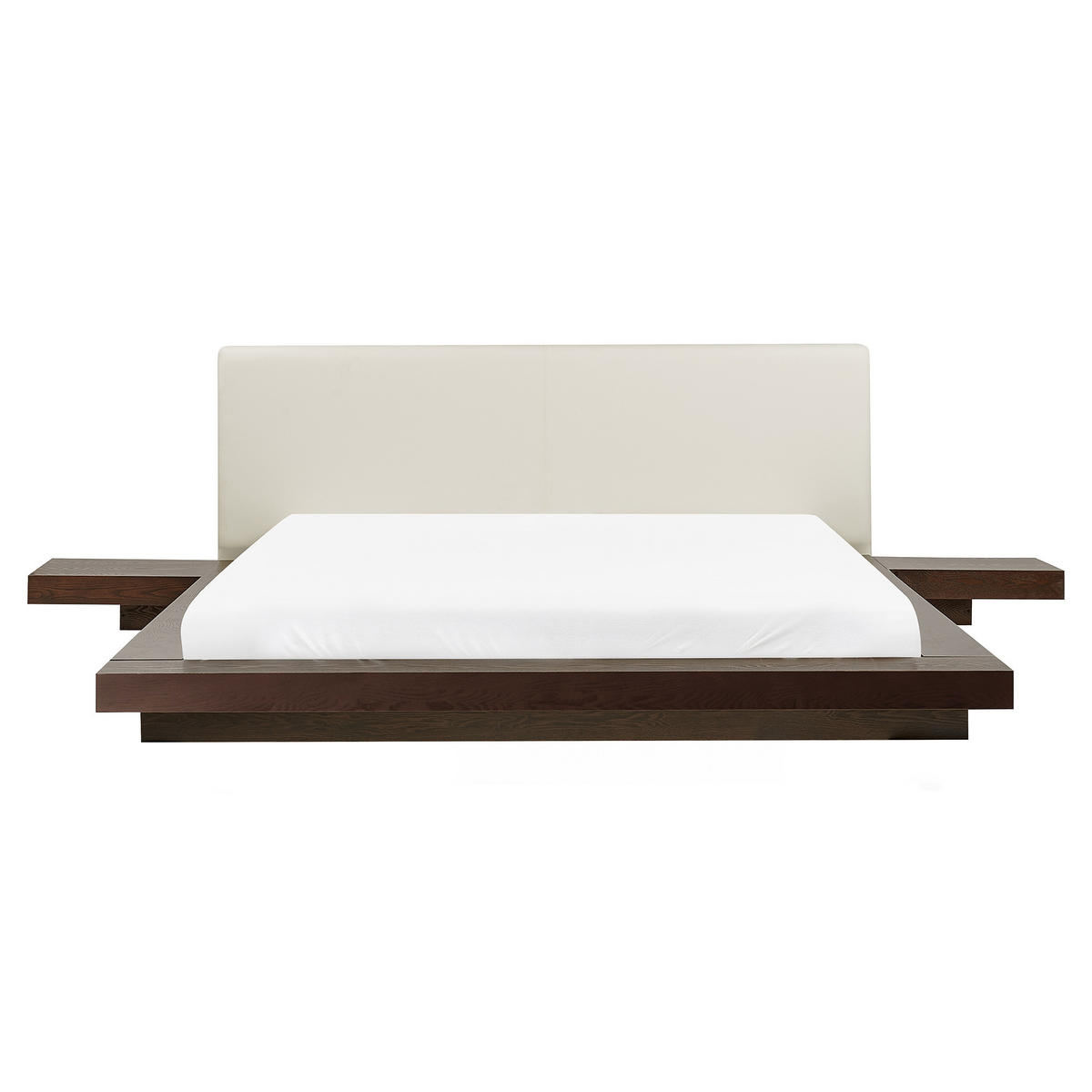 BETT mit Lattenrost 160x200 cm Dunkler Holzfarbton Zen - Dunkelbraun, Holzwerkstoff (160/200cm) - Beliani