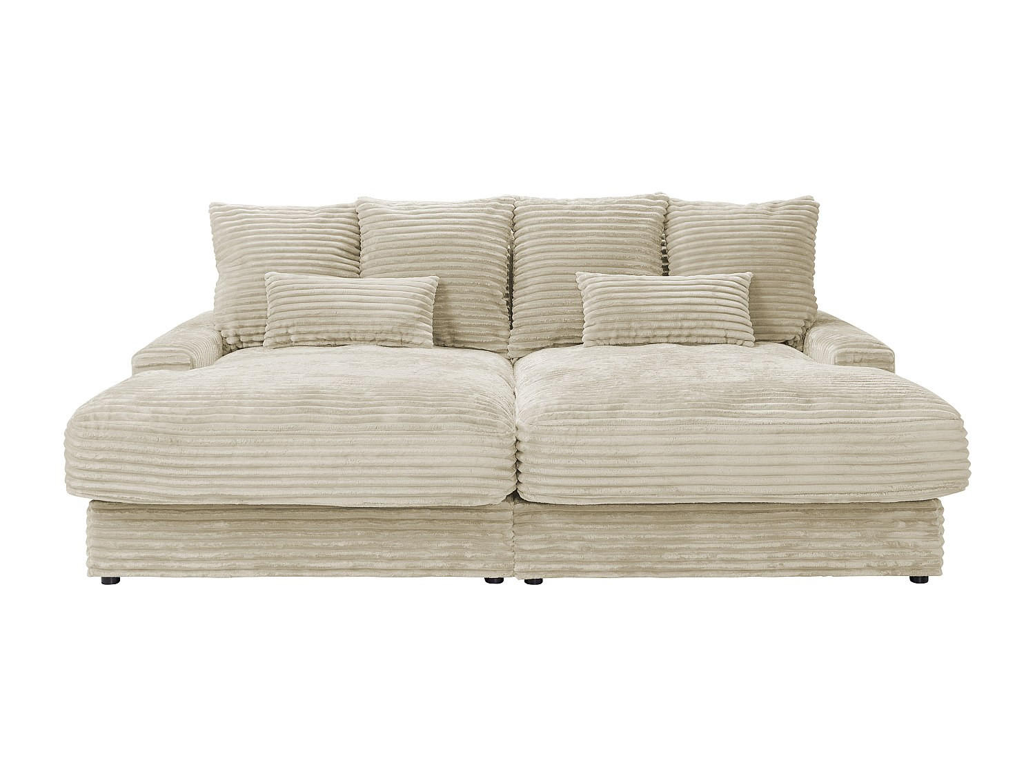 SOFA ohne Schlafmöglichkeit - 3 Personen - Samt - Beige - - Beige, Textil (232/85/170cm) - Vente-Unique