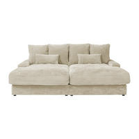 SOFA ohne Schlafmöglichkeit - 3 Personen - Samt - Beige - - Beige, Textil (232/85/170cm) - Vente-Unique