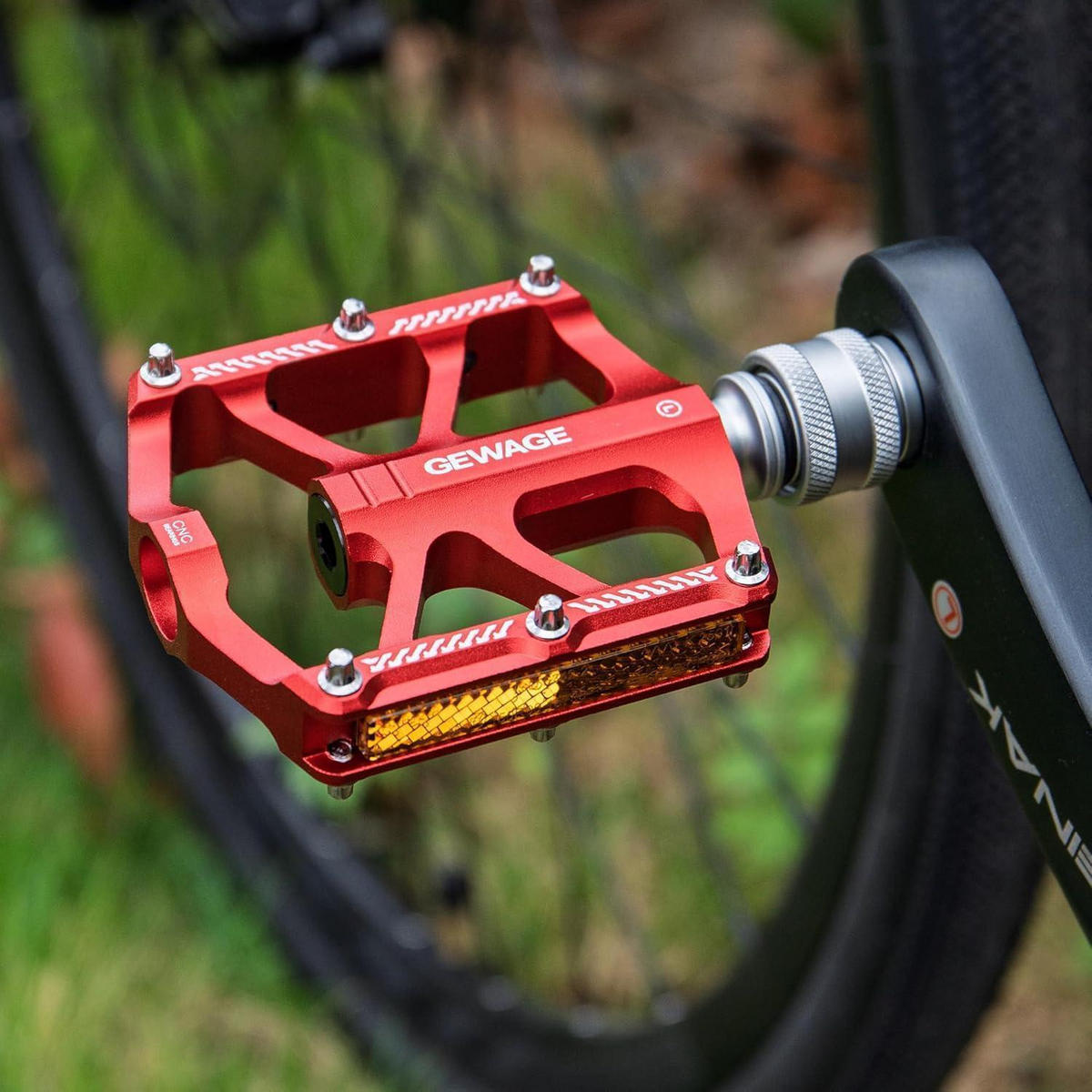 FAHRRADPEDAL Schnellwechsel Rot Aluminium 9/16 Zoll mit Reflektoren - Rot, Metall (7.4/1.5/8cm)