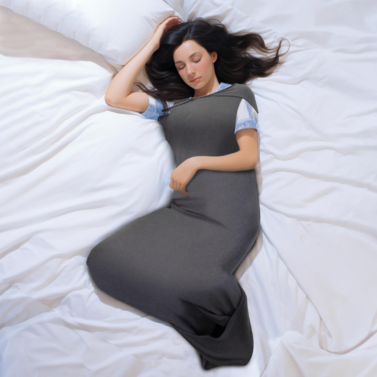 SCHLAFSACK besonders leicht Grau Groß - Grau, Textil (54/185cm) - Vercart