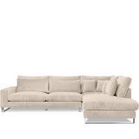 ECKSOFA RECHTS BRENTIS Chenille-Stoff, Creme - Creme, Textil (314/224cm) - KONSIMO®