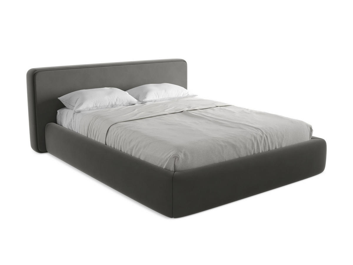 POLSTERBETT mit Bettkasten und Lattenrost 200x225 Grau - Dunkelgrau/Schwarz, Kunststoff/Textil (160/200cm) - Makamii
