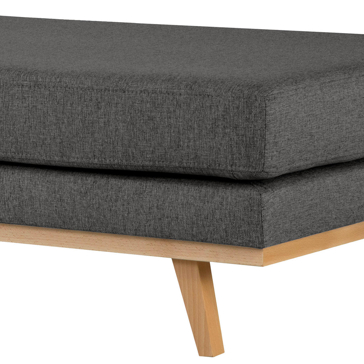 HOCKERBANK - Dunkelgrau/Buchefarben, Buchenholz/Textil (180/43/81cm) - home24