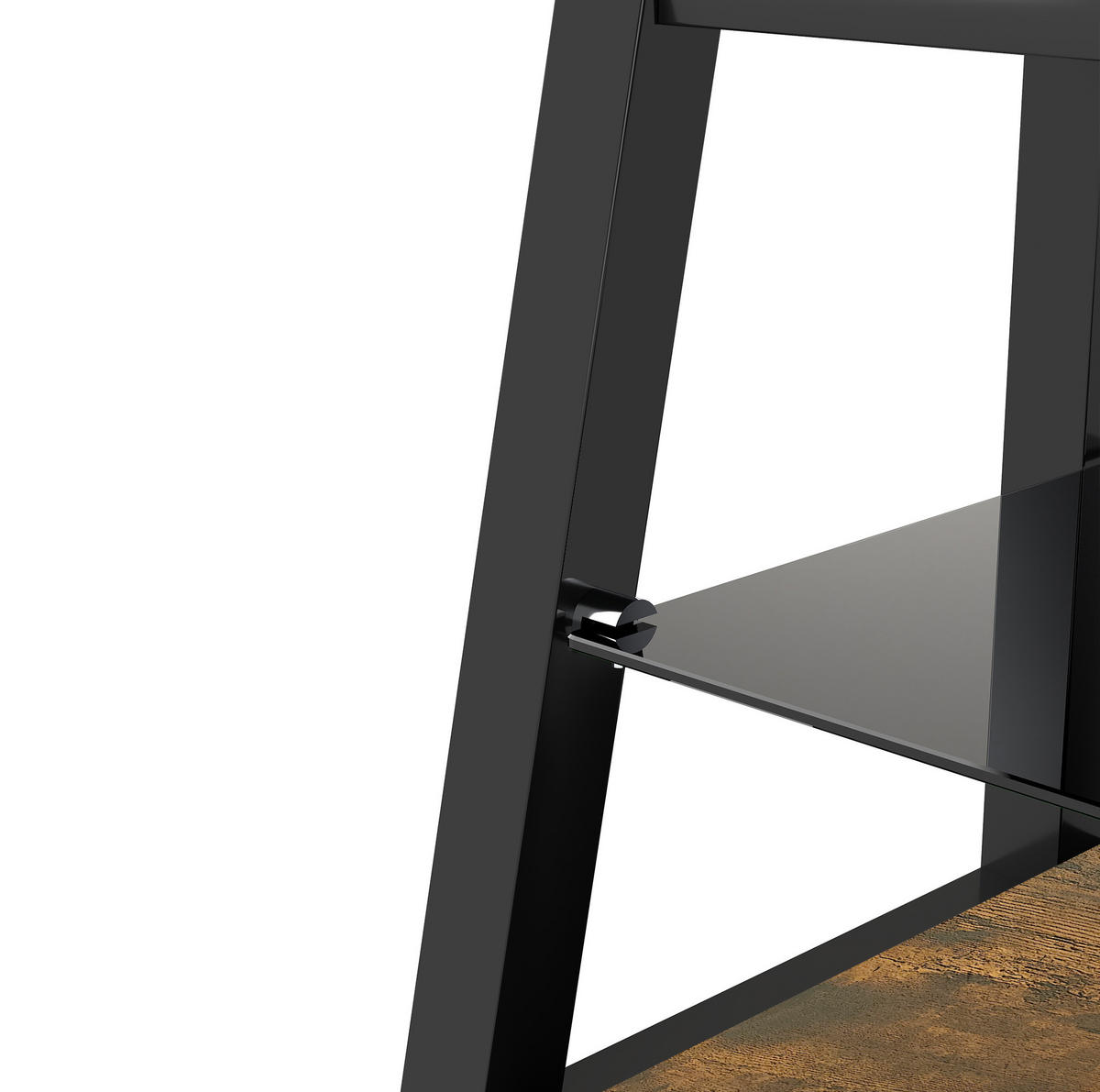 TV ormarić 116/42/125 cm smeđi od MDF-a i metala s podesivim TV nosačem i 3 police - smeđa, drvni materijal (116/125/42cm) - OKWISH