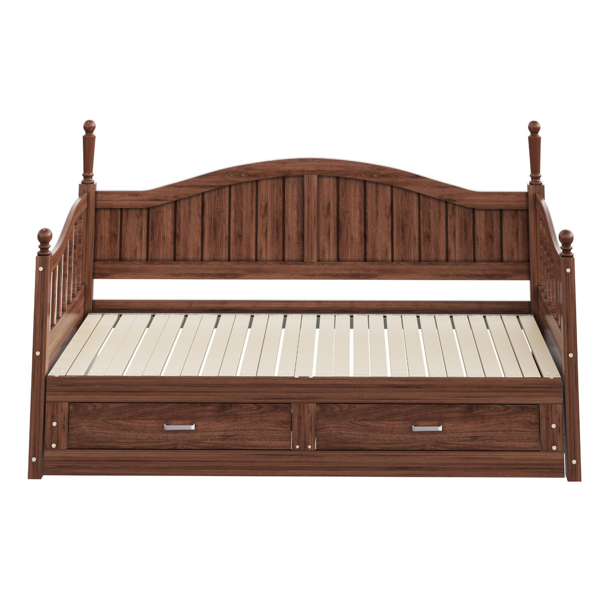MULTIFUNKTIONSBETT 90/190 cm naturfarben aus Holz mit Ausziehfunktion und Schubladen - Naturfarben, Holzwerkstoff (90/190cm) - OKWISH