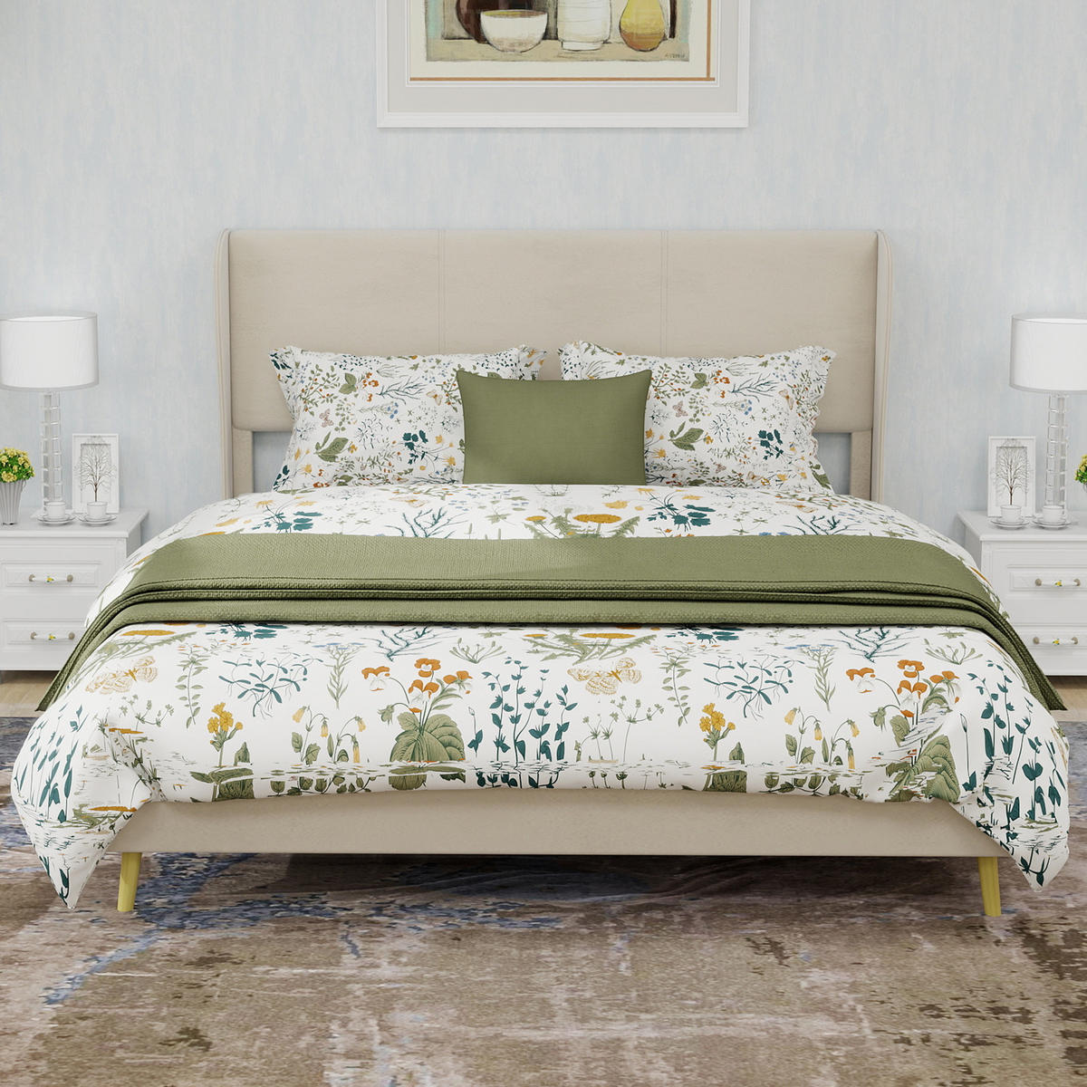 POLSTERBETT 140/200 cm in Beige Stoff - Beige, Holzwerkstoff/Textil (140/200cm) - WISHDOR