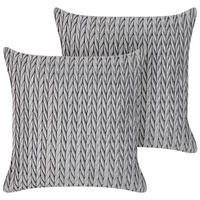 DEKORATIVNÍ POLŠTÁŘ sada 2 ks Šedý 45/45 cm Eclipta - šedá, textil (45/45cm) - Beliani