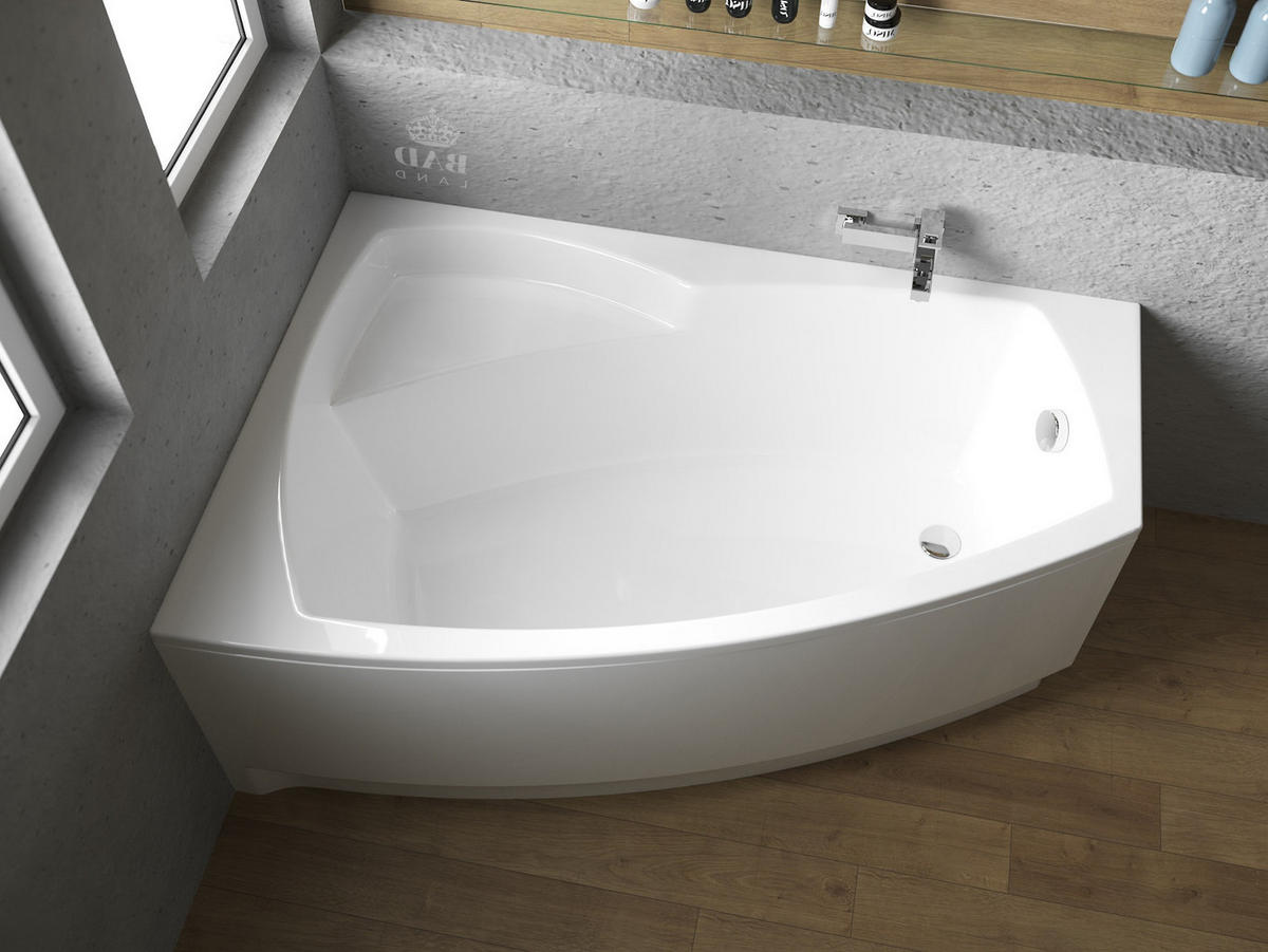 BADEWANNE Eckwanne FRIDA 140/80 Links Ablauf & Füße - Weiß, Kunststoff (80/55.5/140cm) - bad land