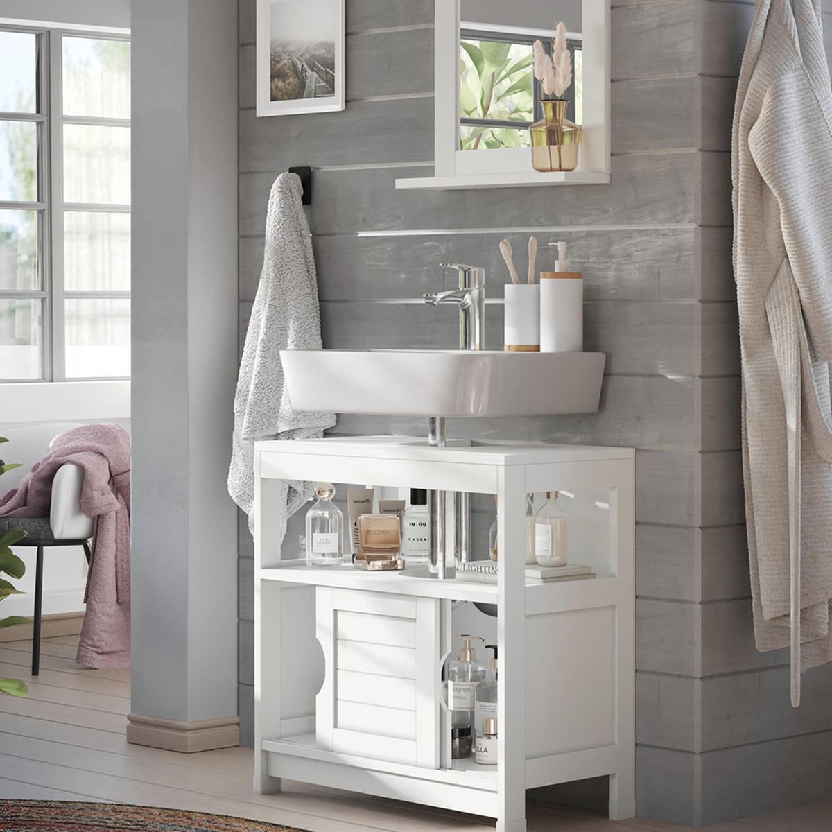 KOUPELNOVÝ NÁBYTEK Vilda Bílá - bílá, kompozitní dřevo (60/60/30cm) - Vicco