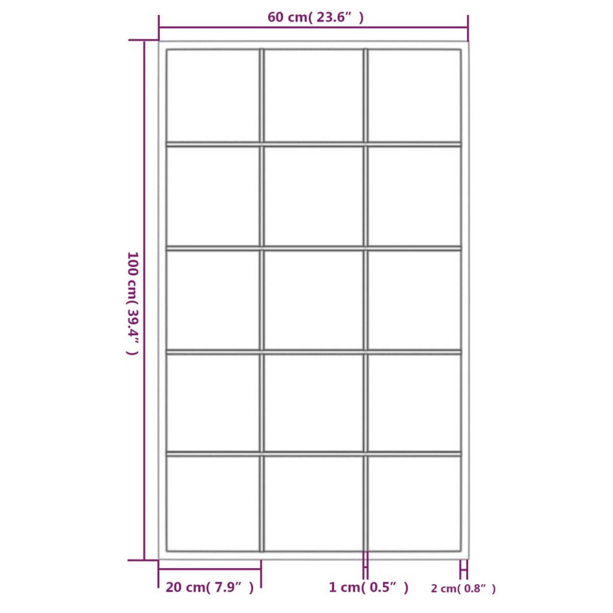 WANDSPIEGEL Schwarz 100/60 Cm Metall - Schwarz, Metall (60/1.6/100cm) - vidaXL