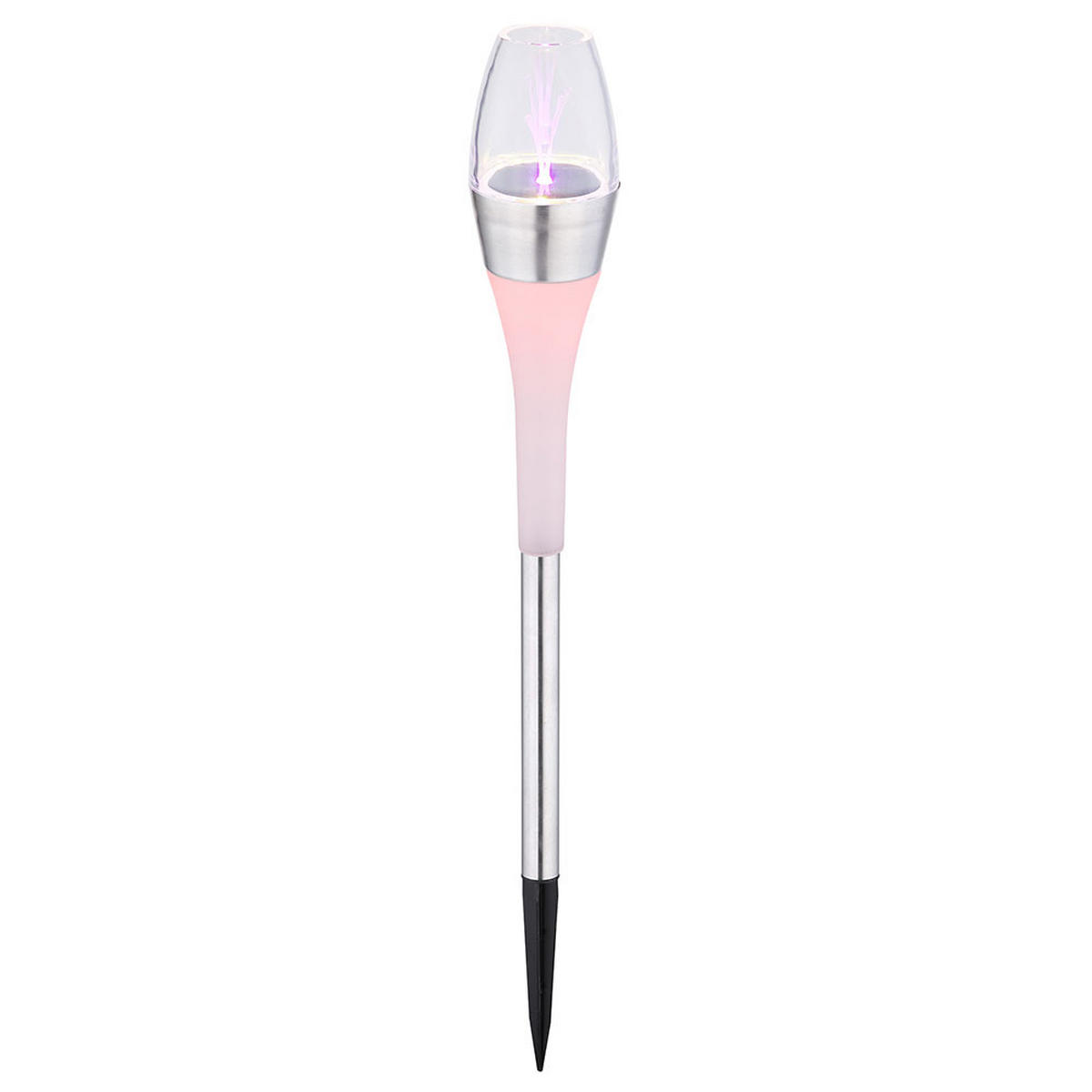 LED AUSSENLEUCHTE Solar Edelstahl Silber 3er Set - Silberfarben, Metall (6.7/6.7/55cm) - Globo Lighting